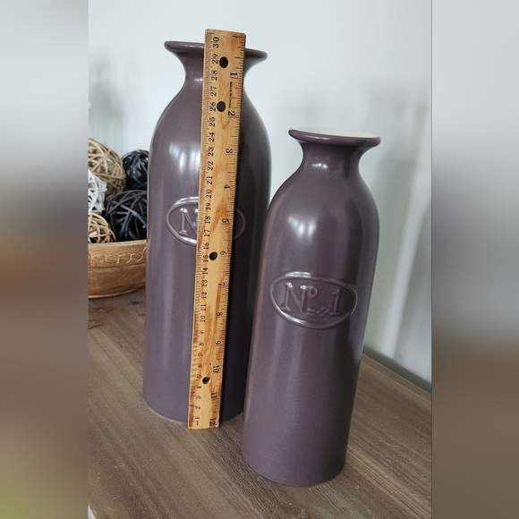 🌸 Elegant Lavender Ceramic Vase Set – Heavy Weight, Excellent Condition - Picture 8 of 16